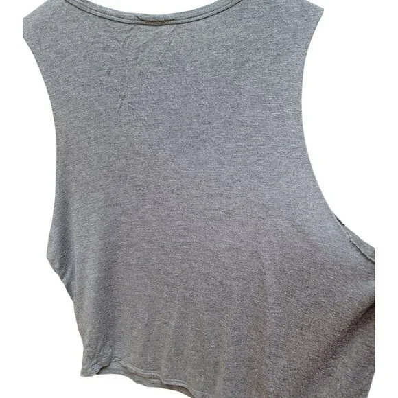 Haute Hippie Gray Lace Skull Graphic Sleeveless Tank Top Made In USA 100% Modal - Picture 3 of 6